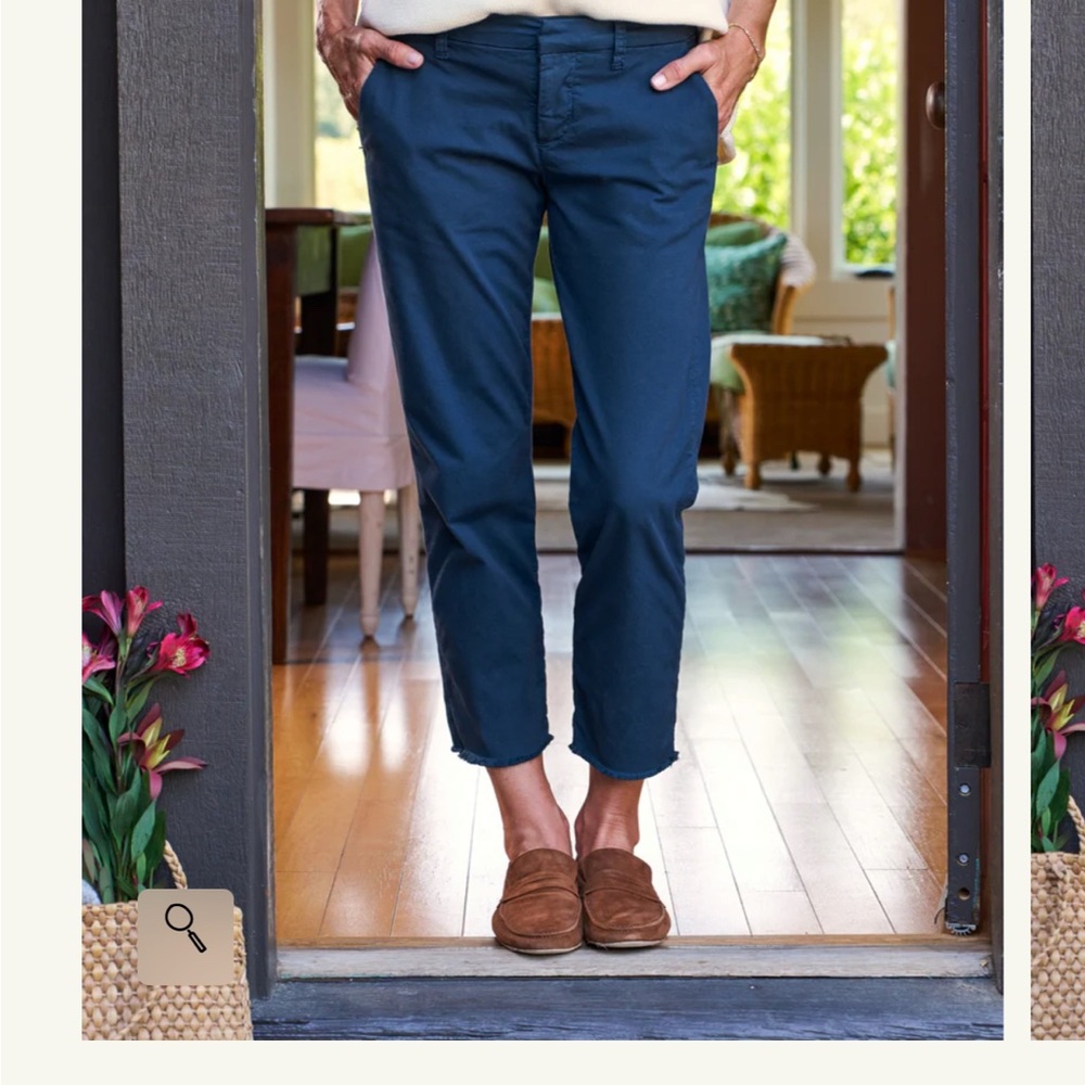 Frank & Eileen Wicklow Navy Cropped Pants